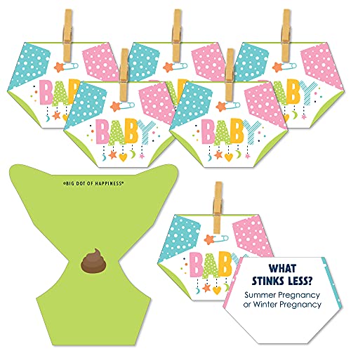 Big Dot of Happiness Colorful Baby Shower - Baby Shower Conversation Starter - 2-in-1 Dirty Diaper Game - Set of 24 by Big Dot of Happiness, LLC