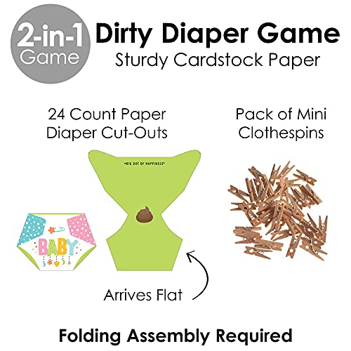 Big Dot of Happiness Colorful Baby Shower - Baby Shower Conversation Starter - 2-in-1 Dirty Diaper Game - Set of 24 by Big Dot of Happiness, LLC