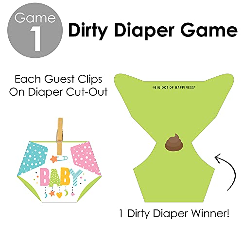Big Dot of Happiness Colorful Baby Shower - Baby Shower Conversation Starter - 2-in-1 Dirty Diaper Game - Set of 24 by Big Dot of Happiness, LLC