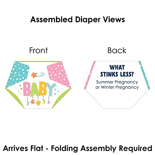 Big Dot of Happiness Colorful Baby Shower - Baby Shower Conversation Starter - 2-in-1 Dirty Diaper Game - Set of 24 by Big Dot of Happiness, LLC