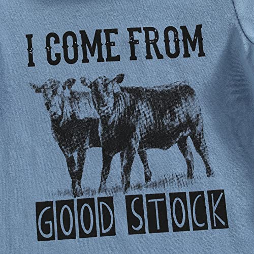 Muasaaluxi Western Baby Boy Summer Clothes Cow Print Short Sleeve T-Shirt Casual Shorts Toddler Boy Outfits 0-3T (Blue, 0-6 Months) by Muasaaluxi