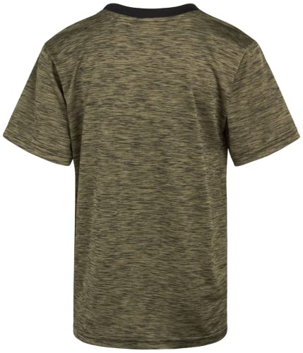 RBX Boysâ Athletic T-Shirt â 3 Pack Active Performance Dry-Fit Sports Tee (8-20), Size 10-12, Spring Fatigue/White/Vibrant Orange from 