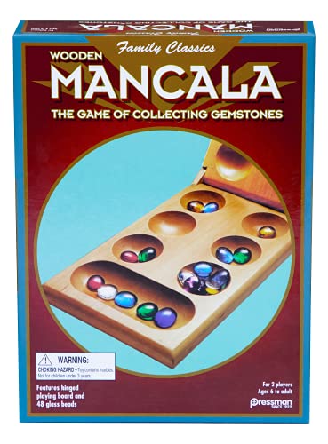 Pressman Mancala - Real Wood Folding Set, with Multicolor Stones by Pressman from Pressman Toys