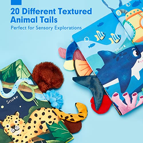 Baby Books 0-6 Months Touch and Feel Soft Books Set 2PCS Baby Toys 3-6 Months First Cloth Books Jungle Tails and Marine Life Baby Gifts for Newborn Girl Boy Stroller Infant Toys Baby Sensory Toys from CubicFun Toys Industrial Co.,Ltd