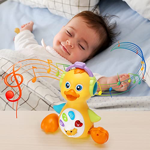 Baby Musical Duck Toy Dancing Walking Tummy Time Toys Light Up Infant Toys 0-3 3-6 Month Baby Toys 6-12 12-18 Months Gifts for 1 Year Old Boys Girls Baby Learning Development Toy Toddler Toys Age 1-2 from Tsomtto