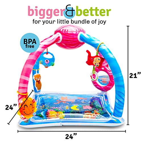 Splashin'kids Baby Water Play Mat Activity Center Gym Tummy Time Overhead Toys Water Mat Baby Toys Infant Toys Sensory Toy playmat by Splashin'kids