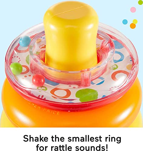 Fisher-Price Rock-a-Stack, Bat-at Ring-Stacking Toy for Infants Ages 6 Months and Older from Fisher-Price