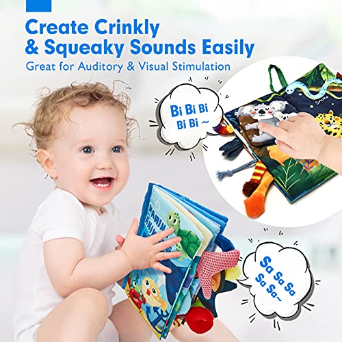 Baby Books 0-6 Months Touch and Feel Soft Books Set 2PCS Baby Toys 3-6 Months First Cloth Books Jungle Tails and Marine Life Baby Gifts for Newborn Girl Boy Stroller Infant Toys Baby Sensory Toys from CubicFun Toys Industrial Co.,Ltd