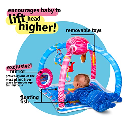 Splashin'kids Baby Water Play Mat Activity Center Gym Tummy Time Overhead Toys Water Mat Baby Toys Infant Toys Sensory Toy playmat by Splashin'kids