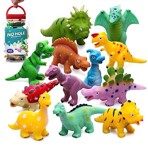 Baby Dinosaur Bath Toys for Toddler 1-3, Mold Free No Holes Bathtub Toys 12 PCS for Bathtime Shower Pool Party, with 4 Stones Decoration, Soft Baby Pool Toys for Boys, Girls from JINMEIDA TOYS COMPANY LIMITED
