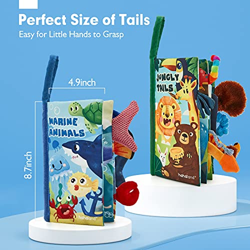 Baby Books 0-6 Months Touch and Feel Soft Books Set 2PCS Baby Toys 3-6 Months First Cloth Books Jungle Tails and Marine Life Baby Gifts for Newborn Girl Boy Stroller Infant Toys Baby Sensory Toys from CubicFun Toys Industrial Co.,Ltd