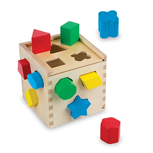 Melissa & Doug Shape Sorting Cube - Classic Wooden Toy With 12 Shapes from Melissa & Doug