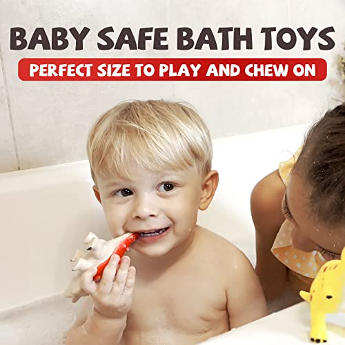 Baby Dinosaur Bath Toys for Toddler 1-3, Mold Free No Holes Bathtub Toys 12 PCS for Bathtime Shower Pool Party, with 4 Stones Decoration, Soft Baby Pool Toys for Boys, Girls from JINMEIDA TOYS COMPANY LIMITED