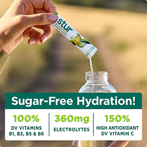 Stur Electrolyte Hydration Powder, High Antioxidants, B Vitamins, Sugar Free, Non-GMO | for Daily Hydration, Workout Recovery, Wellness & More | Naturally Delicious (Variety, 32 Packets) from Dyla LLC