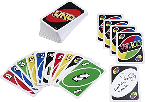 UNO Family Card Game, with 112 Cards in a Sturdy Storage Tin, Travel-Friendly, Makes a Great Gift for 7 Year Olds and Up [Amazon Exclusive] by Mattel