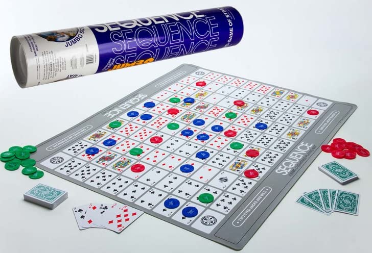Jax Jumbo SEQUENCE Game - Tube Edition with Cushioned Mat, Cards and Chips from Jax Ltd Inc