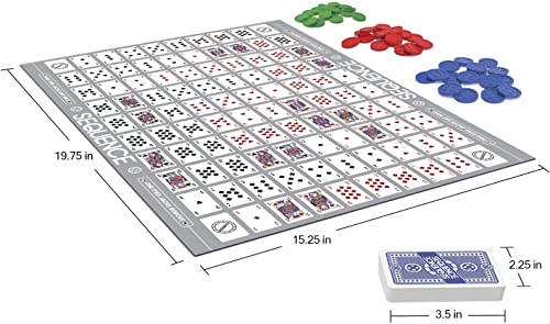 SEQUENCE- Original SEQUENCE Game with Folding Board, Cards and Chips by Jax ( Packaging may Vary ) White, 10.3" x 8.1" x 2.31" by Jax Ltd Inc