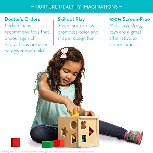 Melissa & Doug Shape Sorting Cube - Classic Wooden Toy With 12 Shapes from Melissa & Doug