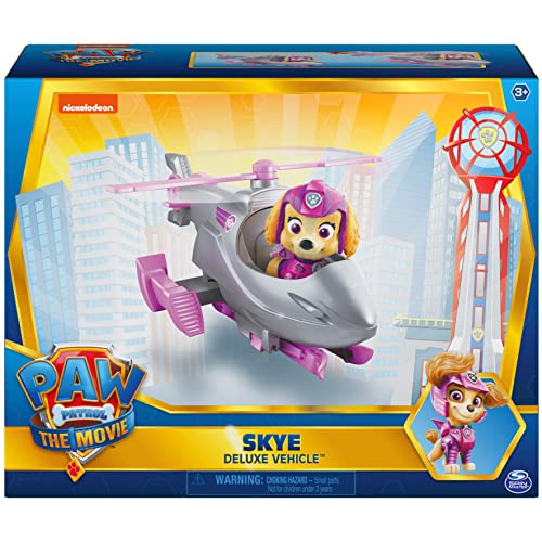 Paw Patrol, Skyeâs Deluxe Movie Transforming Toy Car with Collectible Action Figure, Kids Toys for Ages 3 and up by Spin Master
