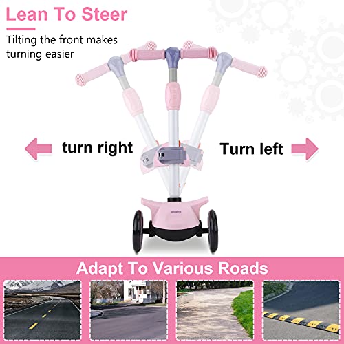 Wheelive 2 in 1 Kick Scooter for Kids, 3 Wheels Toddler Scooter with 3 Light Up Wheels/Removable âSeat 4 Adjustable Height Scooters for Boys & Girls 2-6 Years Old from Wheelive