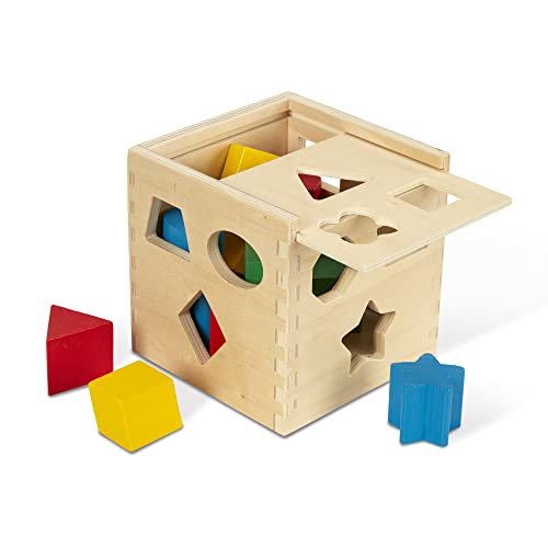 Melissa & Doug Shape Sorting Cube - Classic Wooden Toy With 12 Shapes from Melissa & Doug