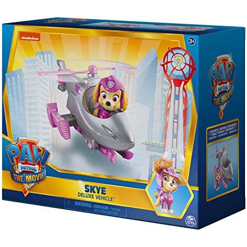 Paw Patrol, Skyeâs Deluxe Movie Transforming Toy Car with Collectible Action Figure, Kids Toys for Ages 3 and up by Spin Master
