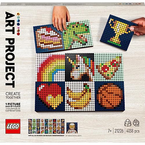 LEGO 21226 Art: Project â Create Together Set, Canvas Wall DÃ©cor, Collaborative Creative Activity, Xmas Gift Idea for Kids, Adults, Families, Mosaic Crafts Kit from LEGO