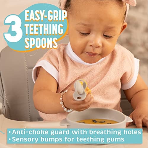 Baby Led Weaning Feeding Supplies for Toddlers - UpwardBaby Baby Feeding Set - Suction Silicone Baby Bowl - Self Eating Utensils Set with Spoons, Bibs, Cups - Dishwasher-Safe Infant Food Plate Kit from UpwardBaby