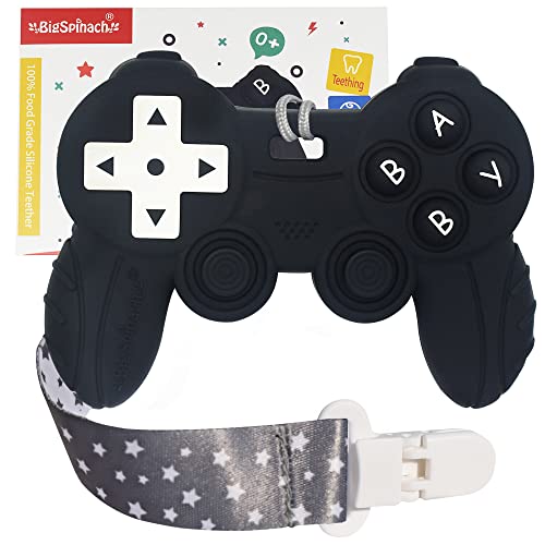 Cool Remote Game Control Teething Toy for Babies 0-6 6-12 Months,Game Controller Teether for Gamer Parents,Baby's First Valentines Day Gifts,Silicone Remote Chew Toysï¼Black) by Guangzhou Feile International Trade Co., LTD