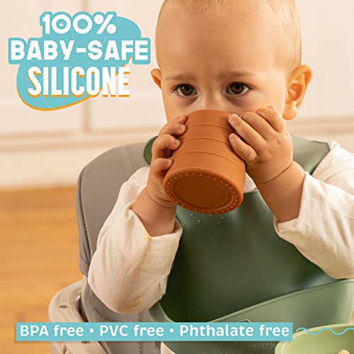 Baby Led Weaning Feeding Supplies for Toddlers - UpwardBaby Baby Feeding Set - Suction Silicone Baby Bowl - Self Eating Utensils Set with Spoons, Bibs, Cups - Dishwasher-Safe Infant Food Plate Kit from UpwardBaby