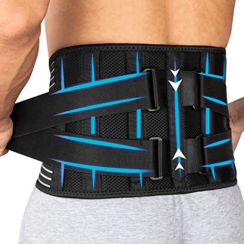 Suptrust Back Brace for Men and Women, Lower Back Pain Relief with 6 Stays, Breathable Waist Lumbar Lower Back Support Belt with Dual Adjustable Straps(L/XL, Waist 90-125CM/35.4-49.2INCH) from Suptrust