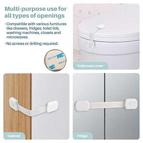 Inaya Complete 50pc Deluxe Baby Proofing Kit - Flexible Hidden Baby Locks for Cabinets and Drawers, Adjustable Child Safety Latches, Corner Guards & Furniture Anchors by Inaya