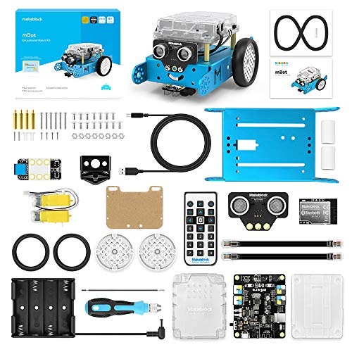 Makeblock mBot Starter Kit with Bluetooth Dongle, Learning & Education Toys with Arduino/Scratch Coding, Electronic Sensors, Building Robots for Kids Ages 8+, Computer Science Robot kit for Classroom from Makeblock