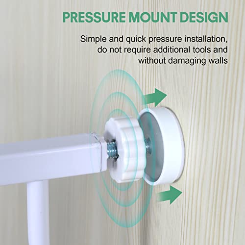 Baby Gate with Cat Door 30" Height, 29.5"-48.4" Auto-Close Safety Metal Pet Gate for Doorway, Stairs, House, Walk Through Child Gate with Pet Door, Includes 4 Wall Cups and 2 Extension Pieces by HUNTEA