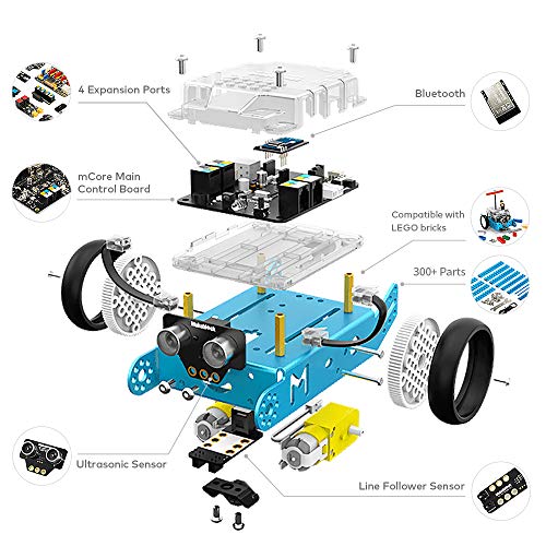 Makeblock mBot Starter Kit with Bluetooth Dongle, Learning & Education Toys with Arduino/Scratch Coding, Electronic Sensors, Building Robots for Kids Ages 8+, Computer Science Robot kit for Classroom from Makeblock