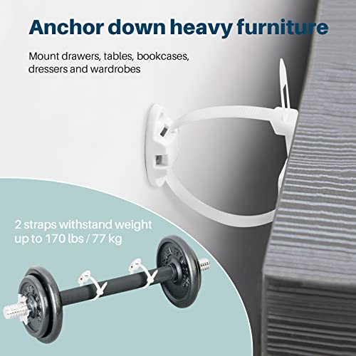 Inaya Complete 50pc Deluxe Baby Proofing Kit - Flexible Hidden Baby Locks for Cabinets and Drawers, Adjustable Child Safety Latches, Corner Guards & Furniture Anchors by Inaya