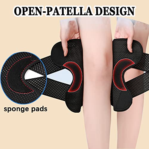 Knee Brace for Women Knee Pain Adjustable Knee Compression Sleeve Support with Side Stabilizers for Men Women Working Out, Running, Fitness, Weightlifting ACL MCL Meniscal Tear Black(Large) from ANAMPION