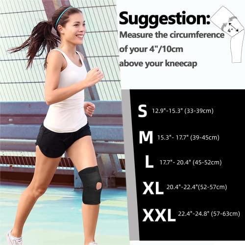 Knee Brace for Women Knee Pain Adjustable Knee Compression Sleeve Support with Side Stabilizers for Men Women Working Out, Running, Fitness, Weightlifting ACL MCL Meniscal Tear Black(Large) from ANAMPION