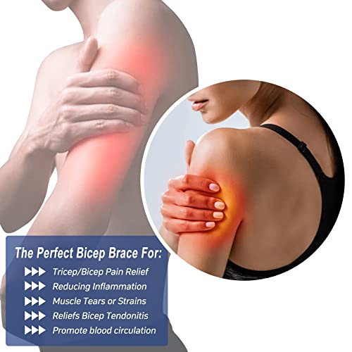 Arm Brace,Upper Arm Support Compression Bicep Tendonitis Brace Pain Relief For Bicepï¼Tricep and Muscle Strains Relax Muscles After Exercise Fit Menï¼Women (Size L) from TISMOD