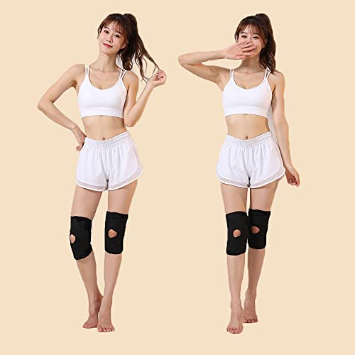 Knee Brace for Women Knee Pain Adjustable Knee Compression Sleeve Support with Side Stabilizers for Men Women Working Out, Running, Fitness, Weightlifting ACL MCL Meniscal Tear Black(Large) from ANAMPION