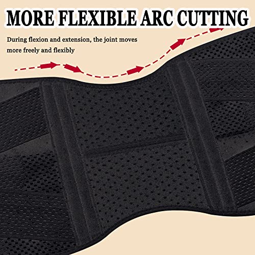 Knee Brace for Women Knee Pain Adjustable Knee Compression Sleeve Support with Side Stabilizers for Men Women Working Out, Running, Fitness, Weightlifting ACL MCL Meniscal Tear Black(Large) from ANAMPION