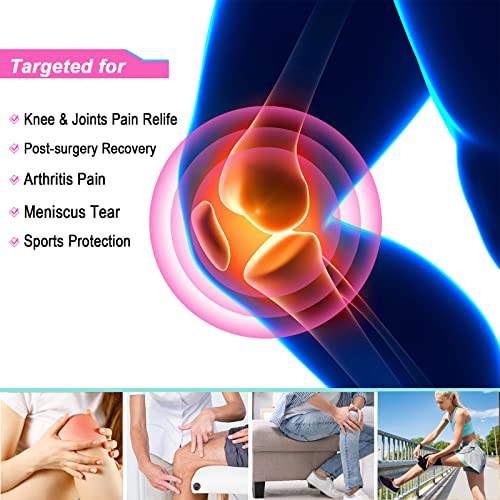 Knee Brace for Knee Pain Women - Adjustable Knee Support Brace with Patella Gel Pad & Side Stabilizers, Medical Knee Pad for Meniscus Tear, Pain Relief, Running, Workout, Arthritis, Joint Recovery from 