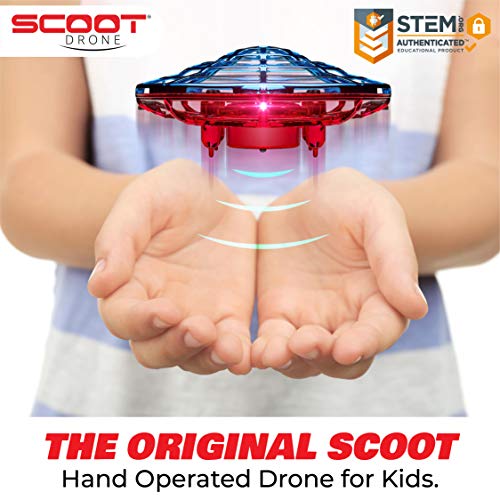 Force1 Scoot Combo Hand Operated Drone for Kids or Adults - Hands Free Motion Sensor Mini Drone, Easy Indoor Rechargeable UFO Flying Ball Drone Toy for Boys and Girls (Red/Blue) by Force1
