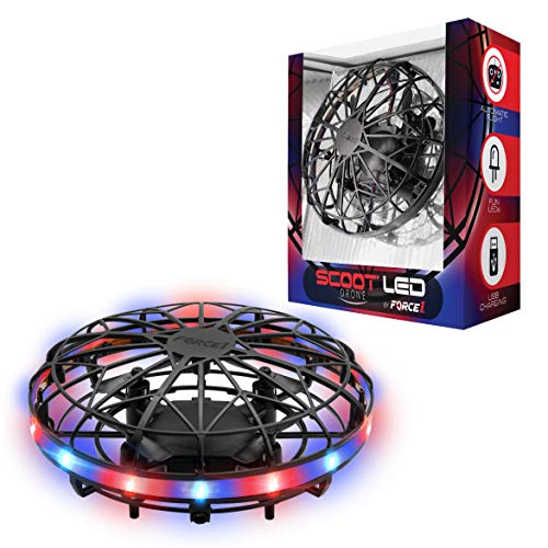 Force1 Scoot LED Hand Operated Drone for Kids or Adults - Hands Free Motion Sensor Mini Drone, Easy Indoor Small UFO Toy Flying Ball Drone Toy for Boys and Girls (Red/Blue) from Force1