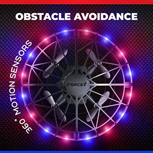 Force1 Scoot LED Hand Operated Drone for Kids or Adults - Hands Free Motion Sensor Mini Drone, Easy Indoor Small UFO Toy Flying Ball Drone Toy for Boys and Girls (Red/Blue) from Force1