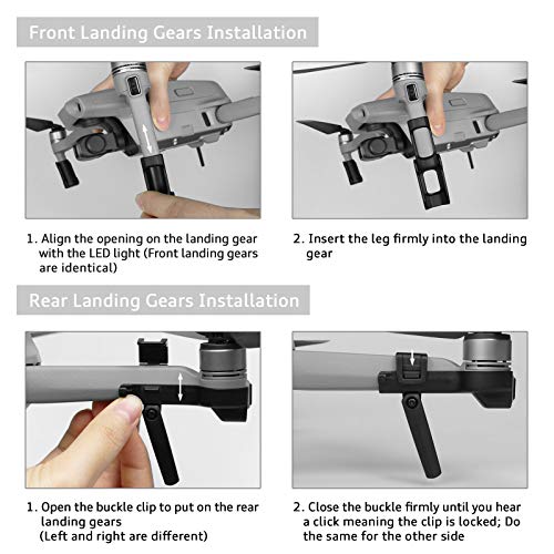 SYMIK Retractable Landing Gear Extension for DJI Air 2S & DJI Mavic Air 2; Completely Foldable Design, Can be Left on The Drone at All Times, Even When Folded; Very Low Storage Profile; Accessories from SYMIK