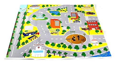 Mozlly Diecast Police and Rescue Emergency Crew Theme Assorted Vehicles Accessories with Play Mat for Boys Kids Children Pre-Kindergarten Toys Games 46 Piece Play Set Ideal Gift Vehicle Playsets from Luckystar