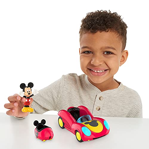 Disney Junior Mickey Mouse Funhouse Transforming Vehicle, Mickey Mouse, Red Toy Car, Preschool, by Just Play from Just Play