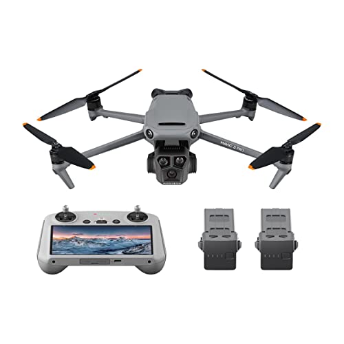 DJI Mavic 3 Pro Fly More Combo with DJI RC (screen remote controller), Flagship Triple-Camera Drone with 4/3 CMOS Hasselblad Camera, 15km Video Transmission, three Batteries, Charging Hub, and more by DJI