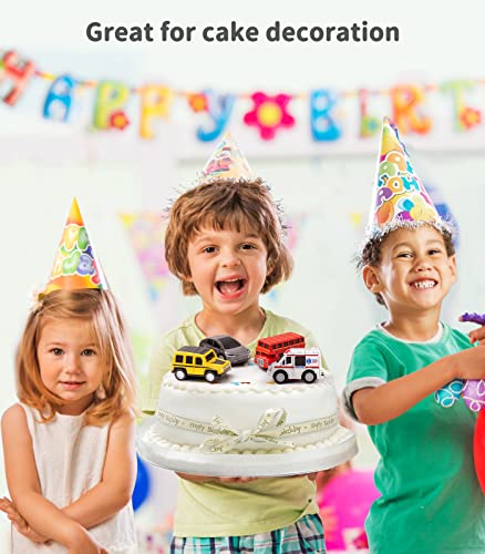 Toddler Toys Cars Die-Cast Vehicles, Kids Pull Back Cars Set, Fire Truck School Bus Ambulance Police Cars for Boys Girls, Halloween Party Favor Gifts by Geyiie